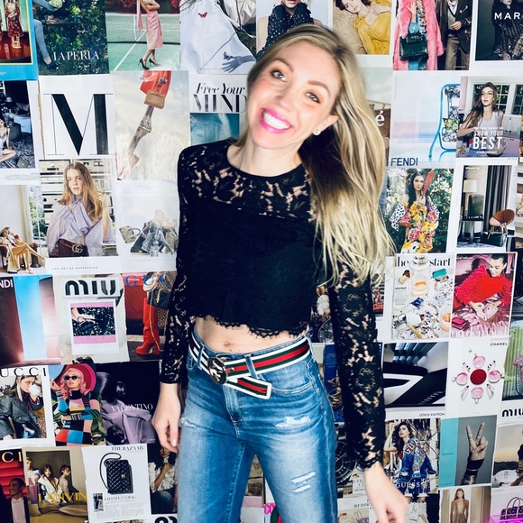 Dian Von Furstenberg Bell Sleeve Black Lace Top - Picture 13 of 13